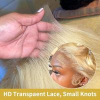 613 perruques sans colle cheveux humains, perruque de cheveux humains Full Lace Hd blond platine 613, perruques de cheveux malaisiens transparents en dentelle blonde 13x6