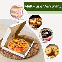 Boîtes à mini-pizzas rectangulaires blanches en carton ondulé avec doublure en papier 25,4x25,4x3,8cm pour plats à emporter, fêtes, gâteaux, mariages, restaurants