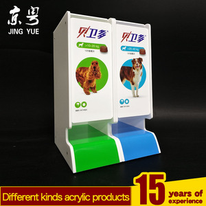 2025 mới đầy màu sắc PMMA plexiglass acrylic nhựa PET Cat Dog hiển thị thực phẩm đứng Acrylic thức ăn cho chó cho siêu thị - Product Image 6