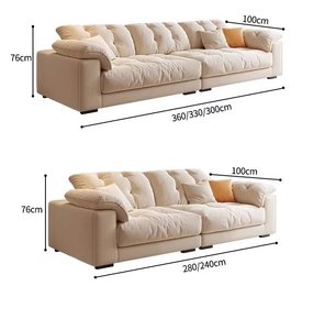 Modern 3-Seater Cloud Style Fabric Square <b>Bed</b> Tufted Home <b>Office</b> Hotel Living Room Furniture Sectional Couch Design Qimeixuan239 - Product Image 5
