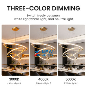 Lustre moderne <span class=keywords><strong>à</strong></span> LED en or, trois anneaux ronds, pour salon, <span class=keywords><strong>salle</strong></span> <span class=keywords><strong>à</strong></span> <span class=keywords><strong>manger</strong></span>, chambre, îlot <span class=keywords><strong>de</strong></span> cuisine, hôtel, villa, <span class=keywords><strong>luminaire</strong></span> <span class=keywords><strong>de</strong></span> plafond - Product Image 2