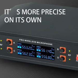 ไมโครโฟนไร้สาย VHF 4 ช่อง ตัดเสียงรบกวน <span class=keywords><strong>สัญญา</strong></span>ณแรง ระยะ 100 เมตร ไมโครโฟนมือถือสำหรับ<span class=keywords><strong>คาราโอเกะ</strong></span>ที่บ้าน XLR - Product Image 4