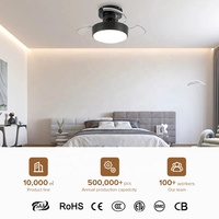 Mini ventilador de techo LED de bajo ruido de 22 pulgadas con motor DC inteligente moderno para dormitorio de la mejor calidad con control remoto de luz