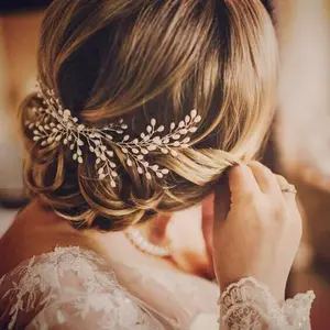Đồ trang sức cô dâu phụ kiện đám cưới handmade ngọc trai pha lê Tóc Lược Phụ kiện tóc phụ nữ sản phẩm cưới