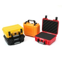D2812 Rouge Petite Taille Dur Ingénierie PP Matériel Flight Case En Plastique pour Équipement Étui De Protection avec Mousse Rembourrée À L'intérieur