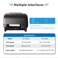 Imprimante à transfert thermique Xprinter XP-H500B/XP-H500E pour impression claire, avec déroulage automatique du papier d'étiquettes, idéale pour l'emballage