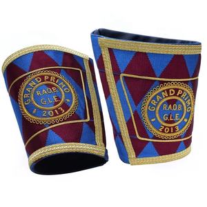 Masonic Gauntlets Hand Embroidered Logo Masonic Regalia Hand Cuff - Product Image 2