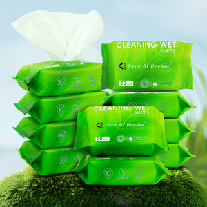 20 lingettes humides à l'<span class=keywords><strong>aloe</strong></span> vera, non parfumées, hypoallergéniques, douces pour le visage et les mains, mini-pack - Product Image 1