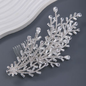 Peigne à cheveux de mariée vintage fait main en zircon, fil d'alliage flexible, accessoire de coiffure pour <span class=keywords><strong>mariage</strong></span>, fête ou banquet - Product Image 5