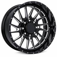 Nouvelles Jantes Forgées Personnalisées 6061-T6 20-26 Pouces Bicolores Argent/Noir à Rayons en Y avec Rebord Riveté 8-Brés pour F-150 Jeep Tout-Terrain