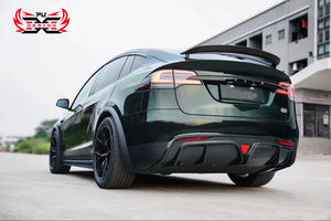 Ajuste perfecto fibra de carbono labio delantero faldas laterales difusor trasero Spoiler Wing Canards <span class=keywords><strong>CMS</strong></span> estilo cuerpo Kit para Tesla Model X Plaid - Product Image 4