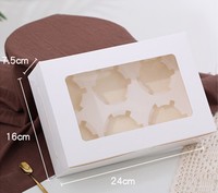 Boîte à gâteau rectangulaire en papier avec logo personnalisé, fenêtre en PVC, couvercle transparent, emballage pour pâtisserie, biscuits, muffins, pâtisseries