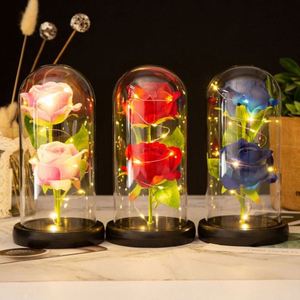 Adorno de Rosa en Cúpula de Cristal de Dos Piezas, Regalo Creativo para Navidad y San Valentín, Ramo de Flores Artificiales Eternas, Venta al por Mayor - Product Image 2