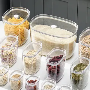 주방 식료품 저장실 주최자 저장 탱크 쌀 냄비 상자 BPA 무료 플라스틱 시리얼 용기 곡물 건조 식품 저장 용기