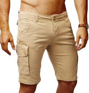 2022 High Quality <strong>Men's</strong> Casual Solid Color Summer Spring Cotton Multi-Pocket <strong>Knee</strong> <strong>Length</strong> Cargo <strong>Shorts</strong> - Product Image 2