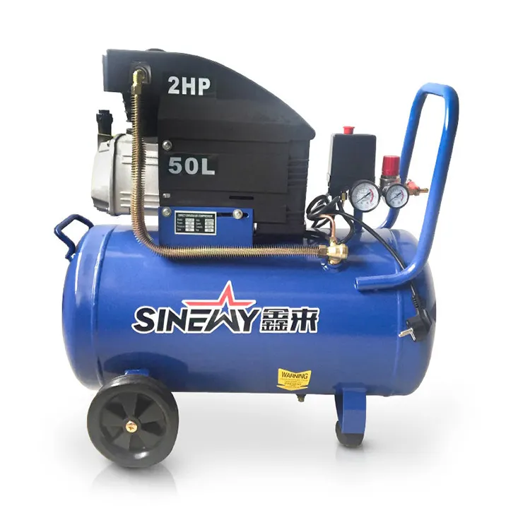 Sinewy Compresseur Dair 50 L Fábrica profesional China Barato 50L Pistón Eléctrico Portátil Compresor de aire de aceite de accionamiento directo