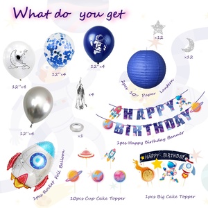 Perlengkapan Pesta Ulang Tahun Anak Laki-Laki Tema Astronot Luar Angkasa Nicro, Dekorasi Pesta Ulang Tahun, Perlengkapan Dekorasi Dinding Rumah - Product Image 2