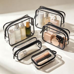 Transparent Waterproof PVC Bath Cosmetic Storage <b>Bags</b> Portable Travel Toiletry <b>Bags</b> with Zipper for Women <b>Make</b> <b>up</b> Bathroom - Product Image 1