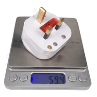 Enchufe de cableado del Reino Unido tipo G de 3 pines, conector eléctrico de CA 13A, parte superior de enchufe BS con interruptor basculante, indicador rojo, alimentación extraíble