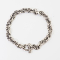 Bracelet chaîne de conception privée 925 breloque en argent hommes bijoux chaîne Bracelet avec fermoir à vis