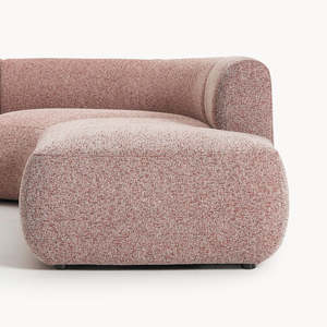 Divano Modulare Curvo a L in Tessuto Texturizzato con Chaise Longue in Spugna, per Soggiorno Moderno di Villa, Appartamento, <span class=keywords><strong>Hotel</strong></span> - Product Image 4
