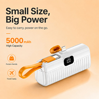 Batterie externe compacte puissante 5000 mAh avec prise et câble intégrés, portable, personnalisable avec logo, support B2B direct usine