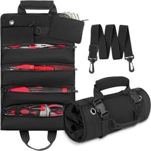 Free sample Outdoor Garden Heavy Duty Canvas Wrench Tool Pouch with 5 Zipper Pockets for Outdoor Activity - Product Image 3