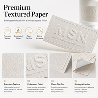 Étiquettes en papier texturé personnalisées avec texte en relief, autocollants en papier gaufré pour l'emballage de parfums, de soins de la peau et de bougies, OEM