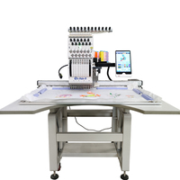 Nouvelle machine à broder informatisée à tête unique haute performance 12/15 aiguilles avec moteur 800x500mm pour casquettes, t-shirts et logos 3D