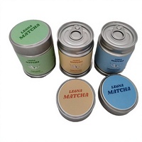Boîtes en métal rondes scellées pour thé matcha avec couvercle à vis et logo personnalisé