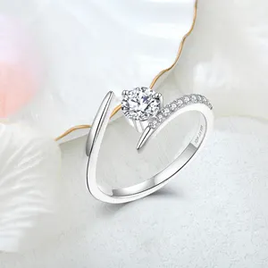 Placcato Moissanite diamante anelli aperti per le donne prezzo di fabbrica oro argento classico anelli di nozze per coppie Set e fidanzamento