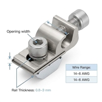 Connecteur de rail en alliage d'aluminium pour systèmes de montage au sol sur toiture et systèmes de carport, compatible avec les fils de 14-6 AWG, clip de montage PV