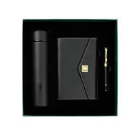 Ensemble cadeau d'affaires de luxe personnalisé FOCUS, bloc-notes en cuir PU A5, porte-clés, porte-cartes, logo personnalisé, impression sérigraphique, ensemble cadeau