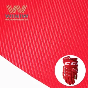 ホッケーグローブのさまざまな用途のためのPU人工炭素繊維マイクロファイバーレザー靴バッグ衣服ゴルフアクセサリー