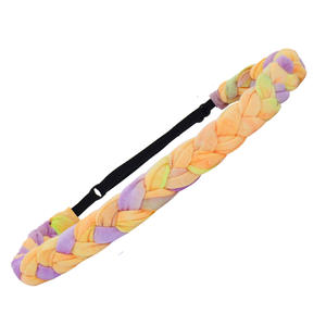 Diademas Trenzadas Personalizadas para Niñas, Diademas Ajustables con Trenzas de Arcoíris para Niños, Bandas Elásticas de Tela para el Cabello - Product Image 3