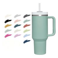 Bouteille d'eau isotherme portable en acier inoxydable de 40 oz avec logo personnalisé, tasse anti-fuite, gobelet sous vide avec couvercle et poignée