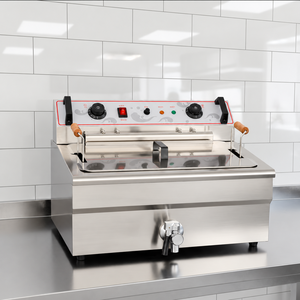 Großkapazitäts-Gewerbe-Edelstahl-Elektro-Tischfritteuse 6000W 20/30L Einzelbehälter Donut-Fritteuse für Restaurantausstattung - Product Image 2