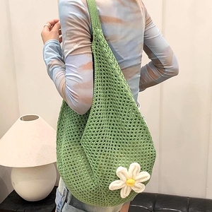 Verano nuevo bolso de un solo hombro tejido de gran capacidad, axila, bolso, verano para mujer, Playa - Product Image 3