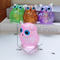Jouet Squishy Hibou en Maltose 7cm, à Rebond Lent, Anti-stress, Jouet à Presser, Ornement Animal de Simulation, Cadeau Fidget