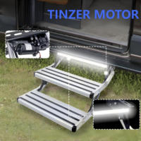 Marchepieds électriques Tinzer RV avec éclairage LED 12V, pliables simple ou double, capacité 400 kg, pour camping-car, caravane, fourgonnettes