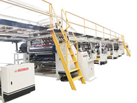 Ligne de production de carton ondulé entièrement automatique à grande vitesse 3/5/7 plis avec machine à onduler contrôlée par PLC, économie d'énergie