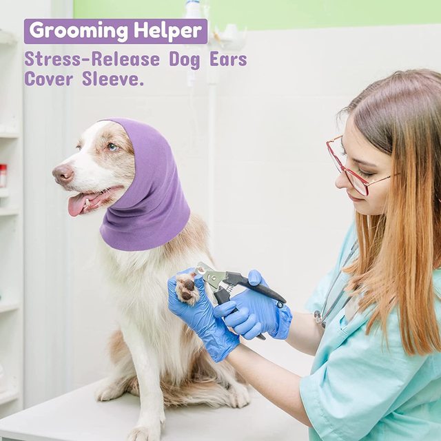 Noise Reduction Stress Relief Calming Grooming Snood Soft Breathable Cotton Fabric Anxiety Protection Pet Dog Ear Muffs