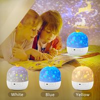 Proyector LED USB Dream Crown, Lámpara Nocturna de Batería, Material ABS, Lámpara Infantil para Dormitorio, Atmósfera de Estrellas Multicolores
