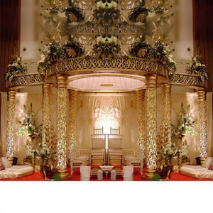 Graceful <b>Wedding</b> Golden Mandap Set Indian <b>Wedding</b> Mandaps Manufacturer Hindu Marriage Mandap Set for Sale Manufacturer Exporter - Product Image 1