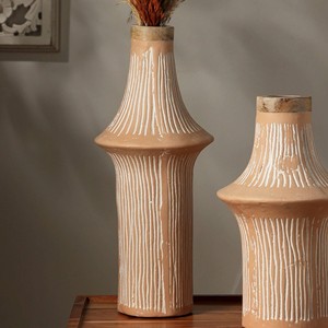 Handcrafted Eco Mix Tall Decorative Flower <b>Vase</b> 7X7X17 Inch Sustainable Stylish Accent Piece - Product Image 1