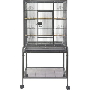 Cage de transport pour oiseaux en fer thermolaqué de grande taille, forme carrée, design volant, écologique, avec plateau en plastique – Fournisseur d'usine - Product Image 5
