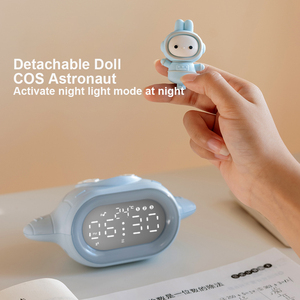 Bill thỏ tàu vũ trụ ánh sáng ban đêm Đồng hồ báo thức bằng giọng nói kiểm soát đầu giường điện tử LED bảng đồng hồ reloj kỹ thuật số Đồng hồ bàn - Product Image 3
