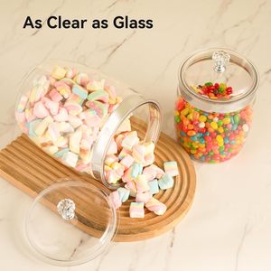 High Transparent Airtight PET Food Storage Jar Wide Mouth <b>Lid</b> <b>Plastic</b> <b>Container</b> for Grain Cereal Preservation Kitchen Storage - Product Image 5
