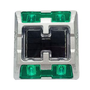 Borne routière solaire IP68 à durée de vie de 5 ans, en aluminium et PC, marqueur de chaussée LED avec éclairage actif/passif, blanc, sécurité routière - Product Image 1