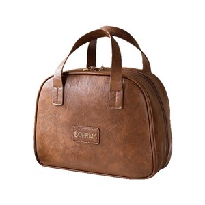 BRM 2025 Nuova Collezione Borsa Cosmetica Vintage in PU Effetto Olio-Cera per Donne, Grande Capacità, Elegante, Qualità Premium, <span class=keywords><strong>Organizer</strong></span> da Viaggio Portatile per Prodotti Skincare - Product Image 5